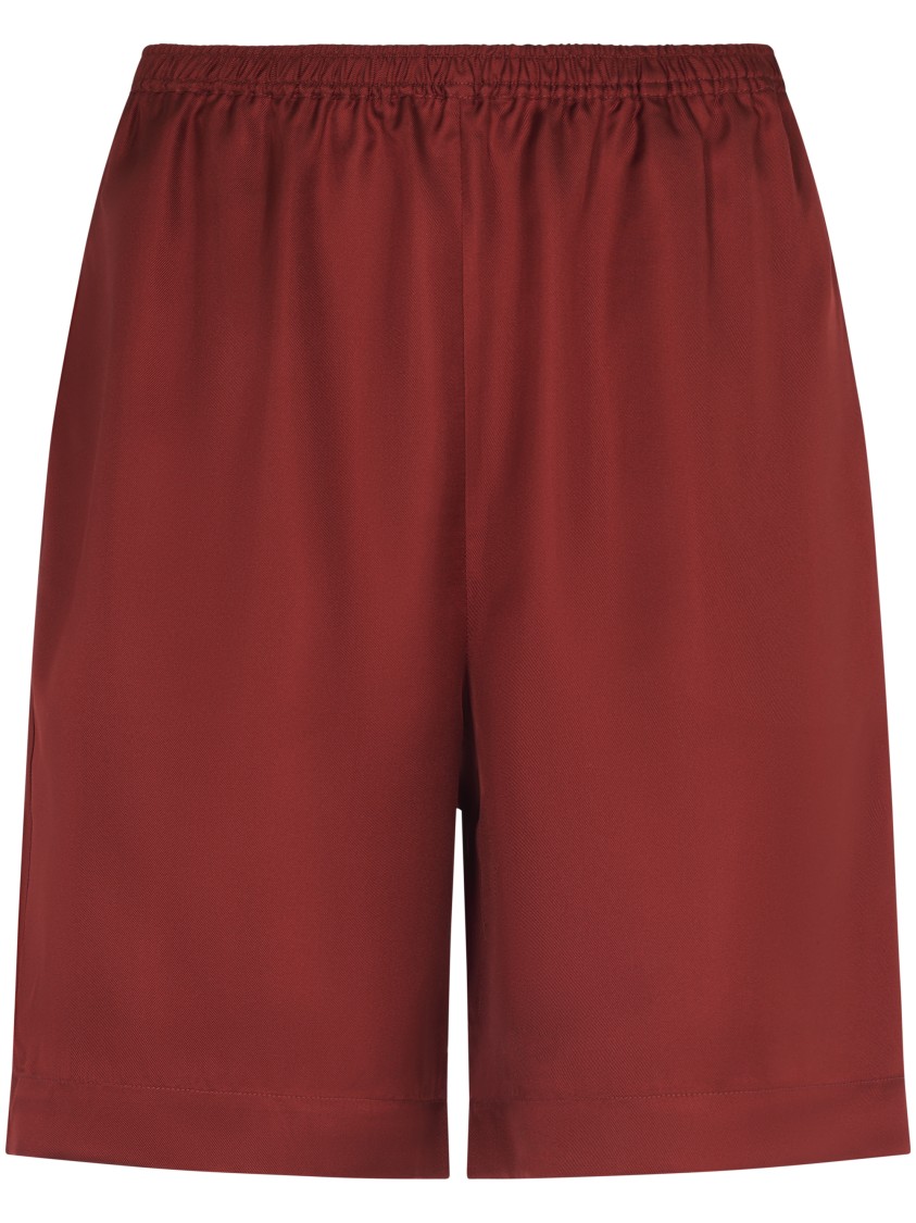 Loulou Studio Silk Shorts With Relaxed Fit In Red
