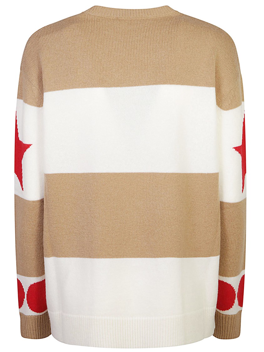 Max Mara Light Brown Dirce 1951-motif Striped Jumper In Brown