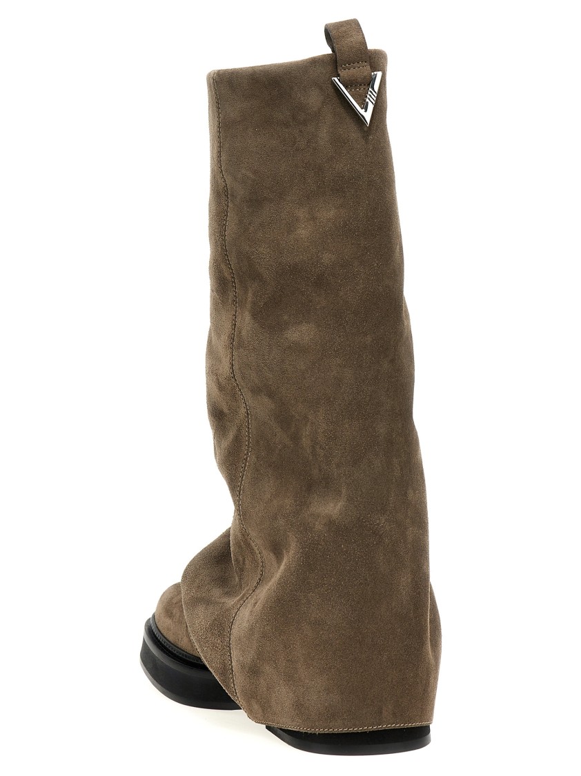 Attico The  'robin Combat' Boots In Gray