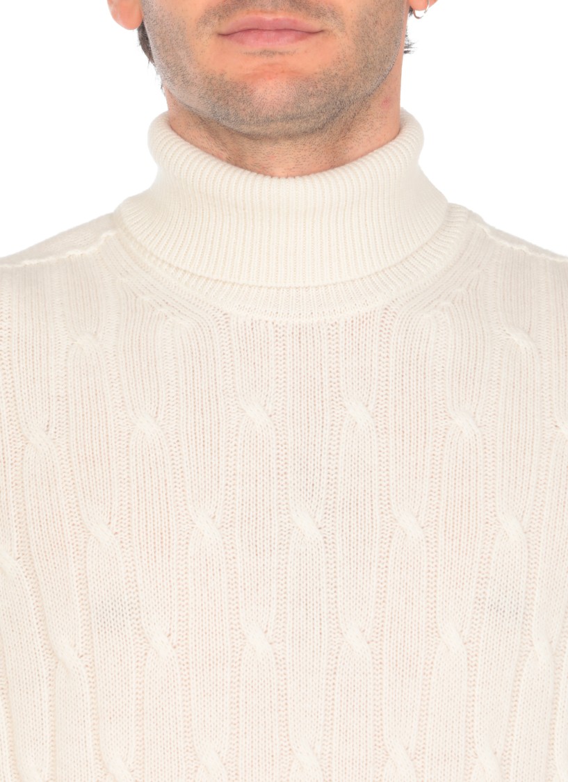 Shop Peserico Wool Sweater In White