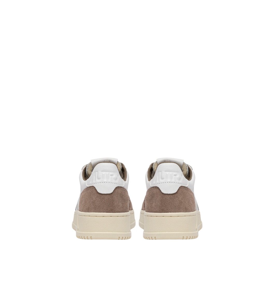 Autry Medalist Sneakers In White Leather With Brown Suede