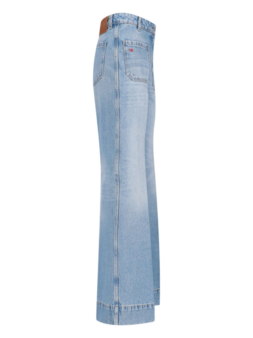 Shop Victoria Beckham "alina" Straight Leg Jeans – Light Blue