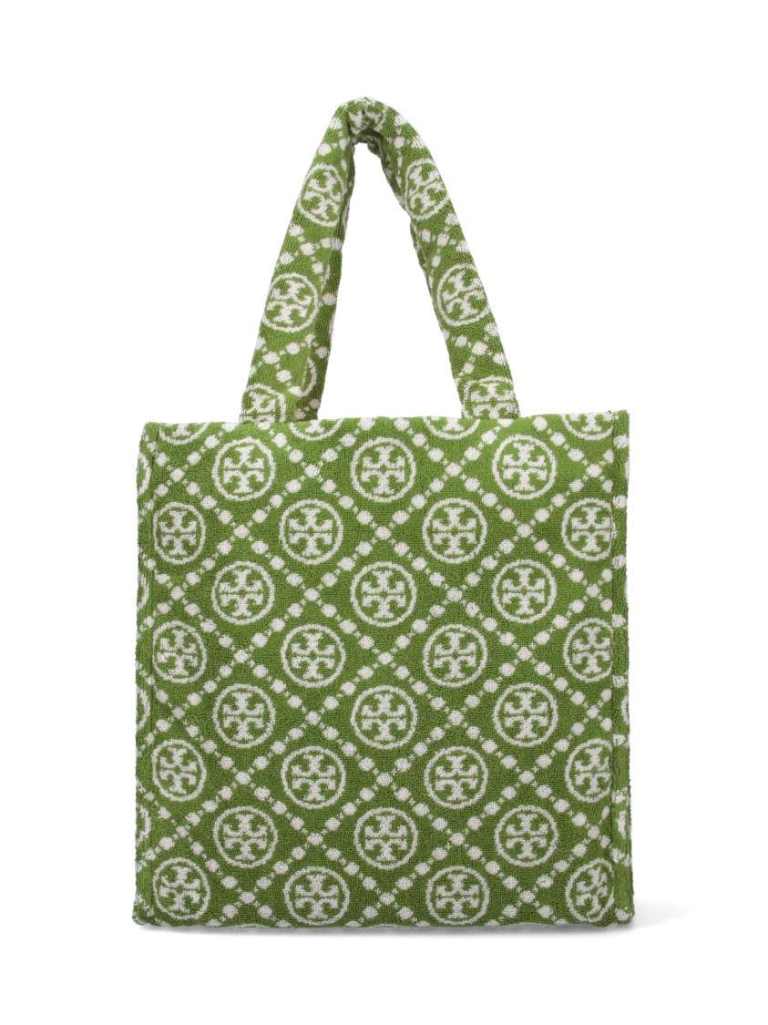 Tory Burch T-Monogram' Terrycloth Tote Bag  Green