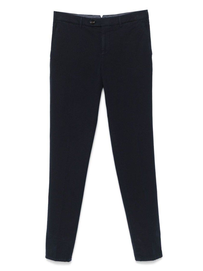 Brunello Cucinelli Tailored Black Trousers With Clean Front In Blue