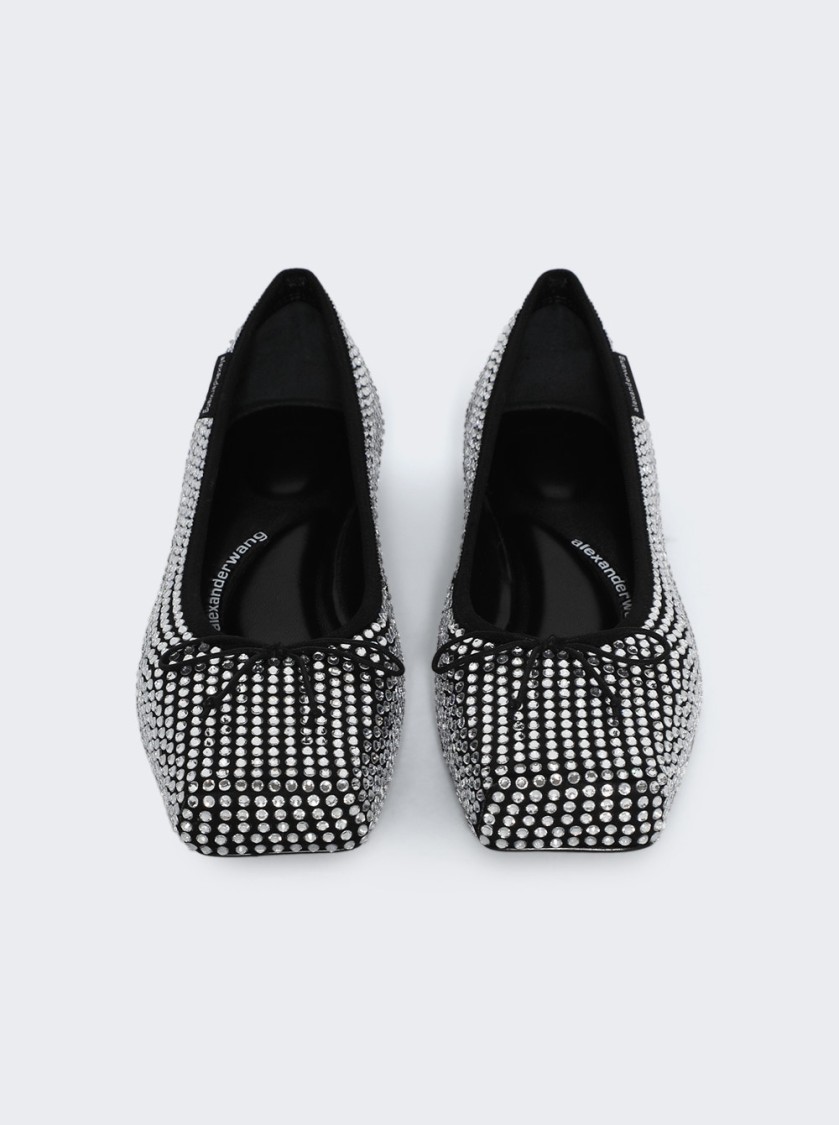 Alexander Wang Billie Rhinestone Embellished Ballet Flats In Black