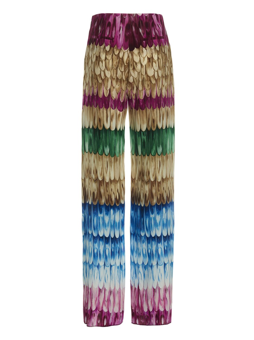 Valentino Garavani Silk Pants With Unique Scale Print In Multi