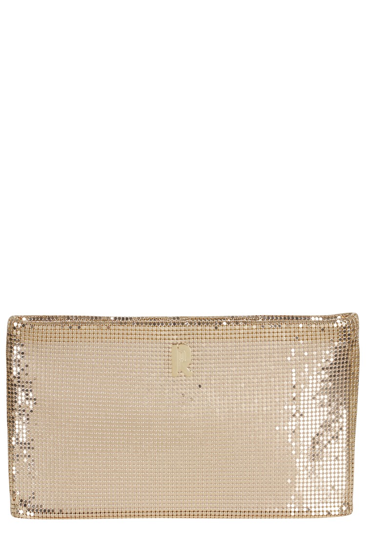 Shop Rabanne Clutch Bag In Gold