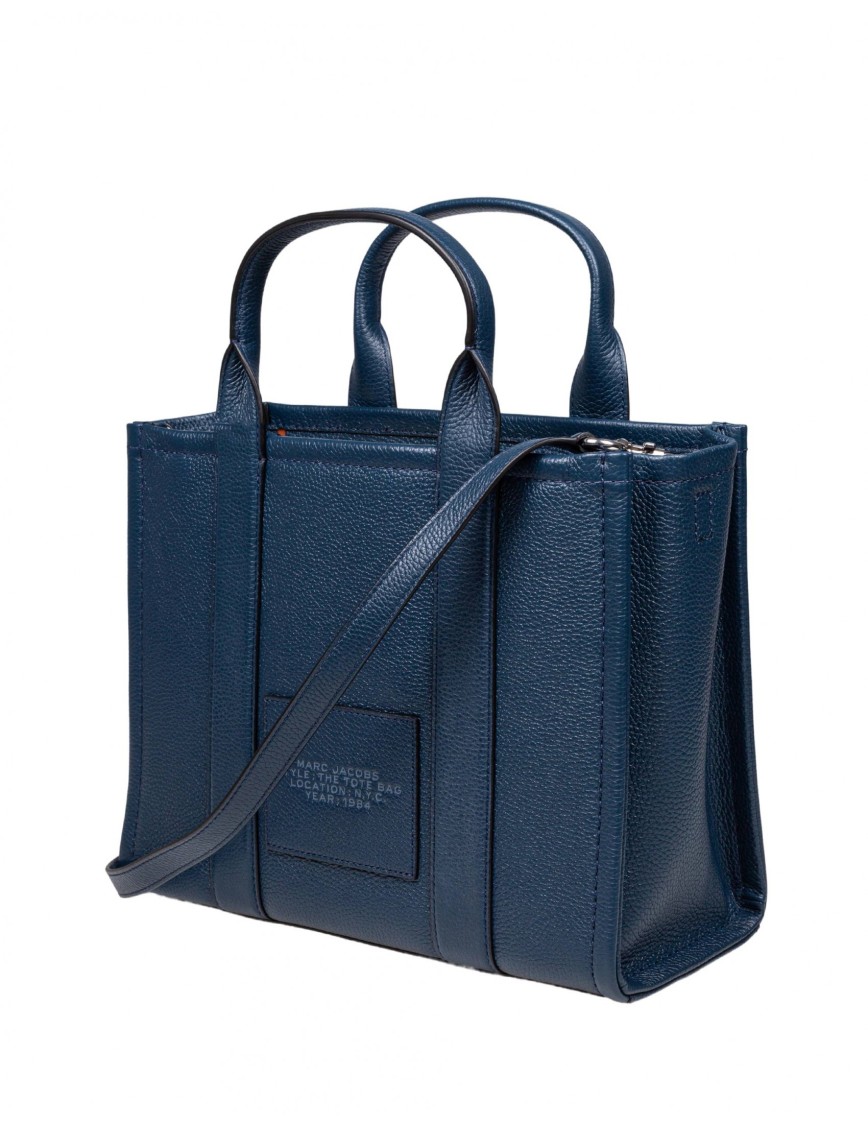 Shop Marc Jacobs Medium Tote Bag In Blue Leather