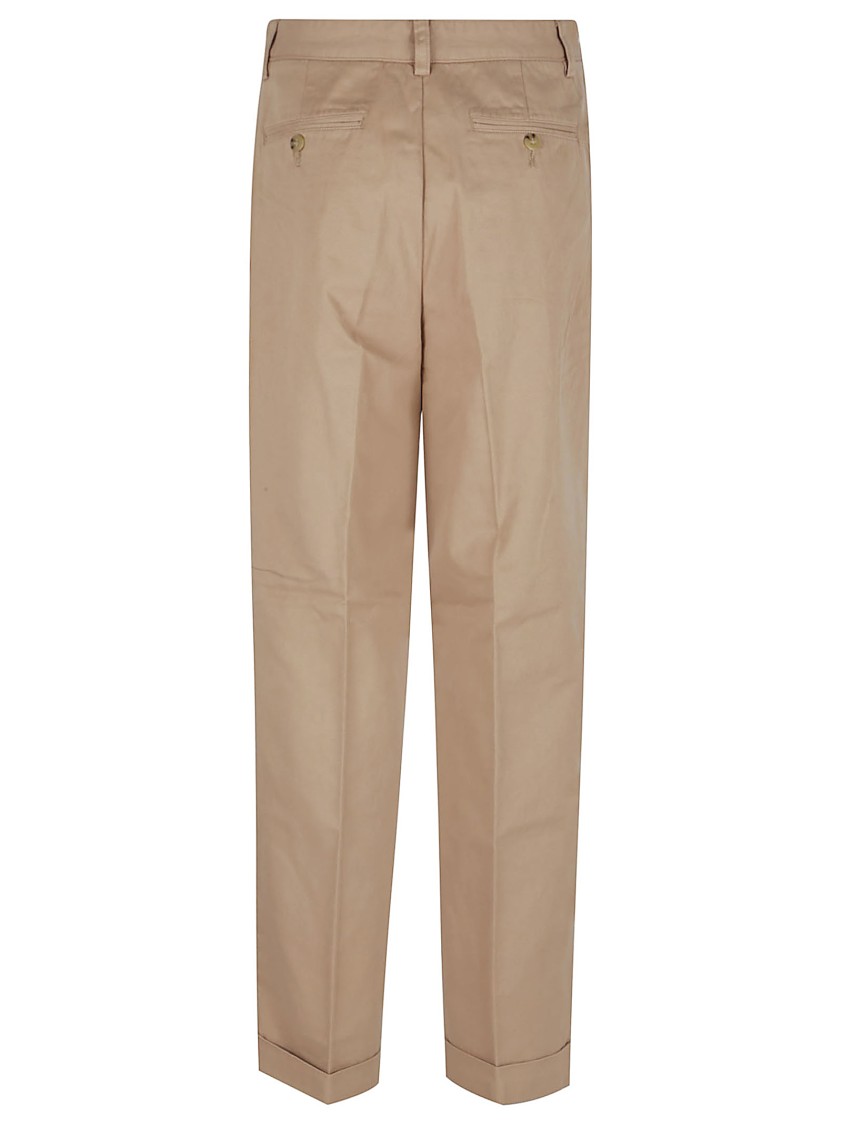 Shop Polo Ralph Lauren Pleated Full-length Chinos In Neutrals