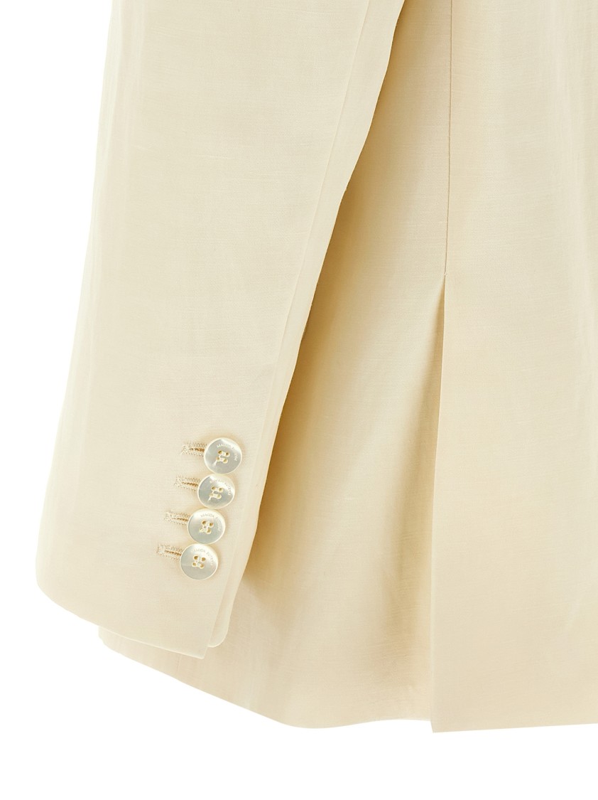 Magda Butrym Ivory Viscose Blend Blazer In Gold