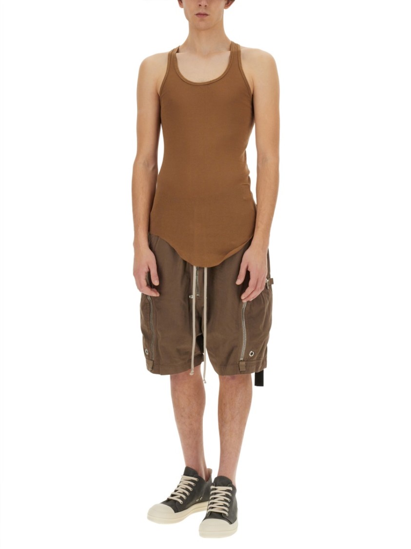 Rick Owens Drkshdw Drkshdw By Rick Owens Slim-fit Cotton Tank Top In Brown