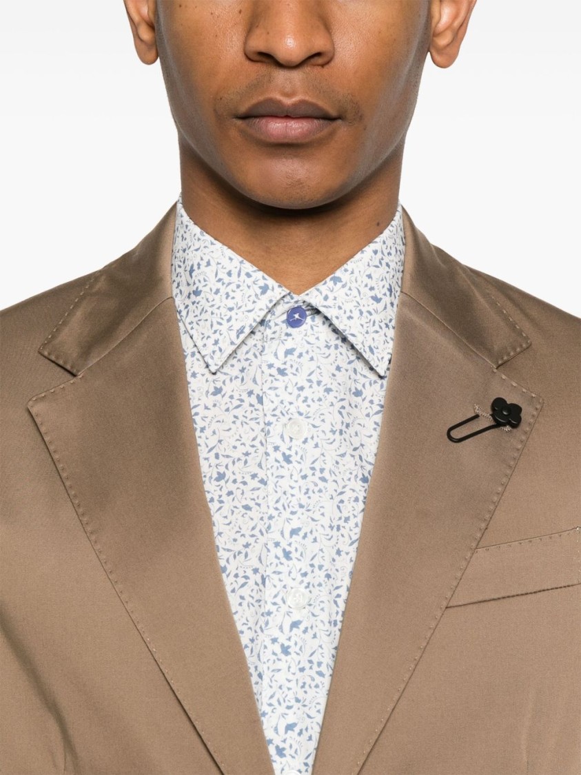 Lardini Camel Brown Cotton Blended Suit