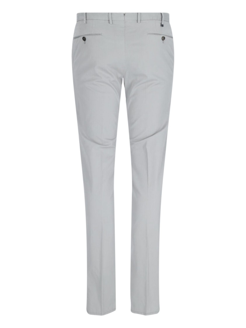 Pt Torino Superslim Grey Chinos With Straight Leg In Grey