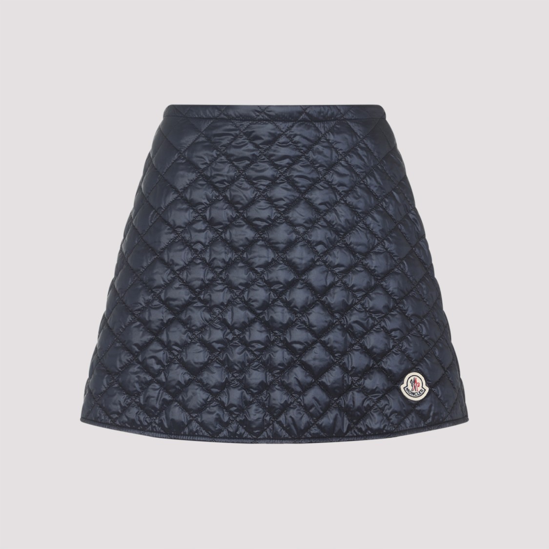 Moncler Quilted Black Skirt With Flared Silhouette In Blue