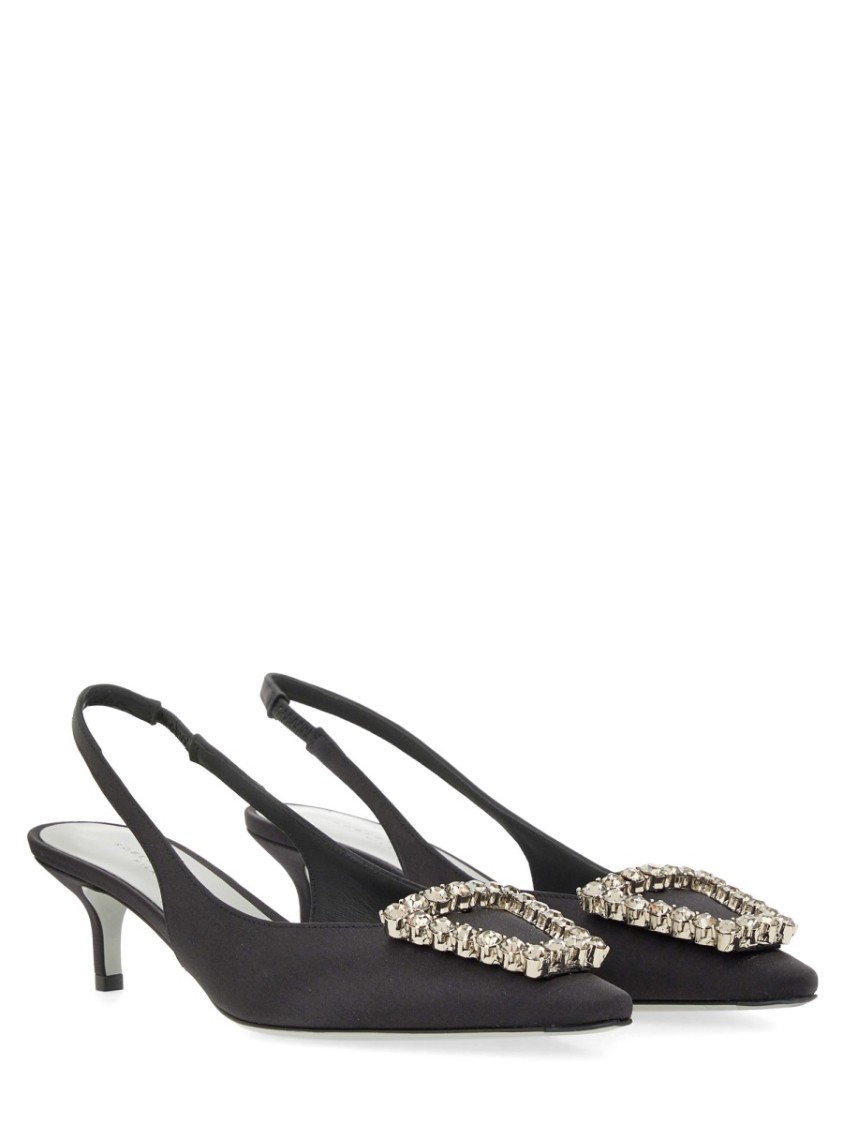 Shop Roberto Festa "futura" Slingback In Black