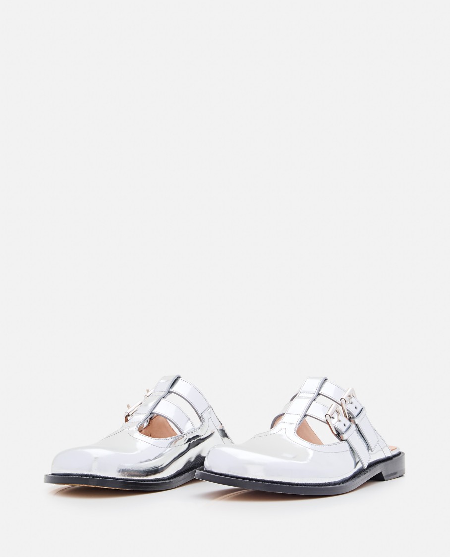Shop Loewe Campo Mary Jane Mule In Silver