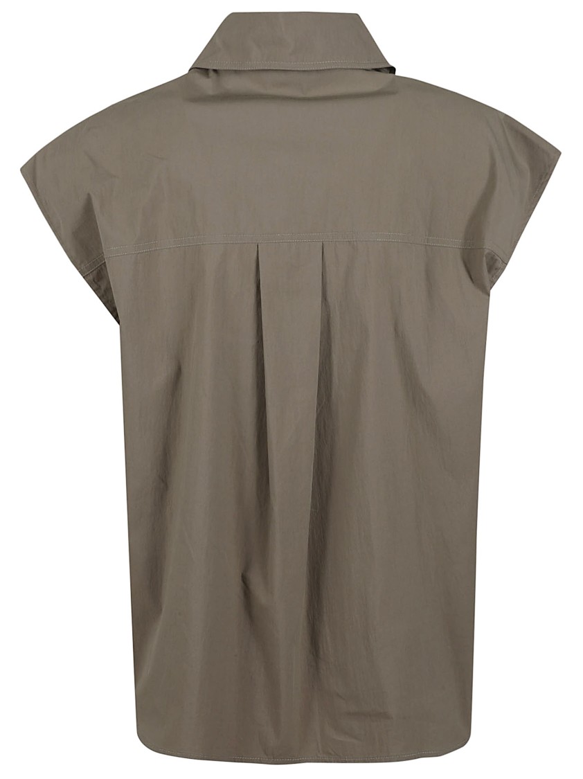 P.a.r.o.s.h . Relaxed Fit Polyamide Shirt With Button-down Front In Green