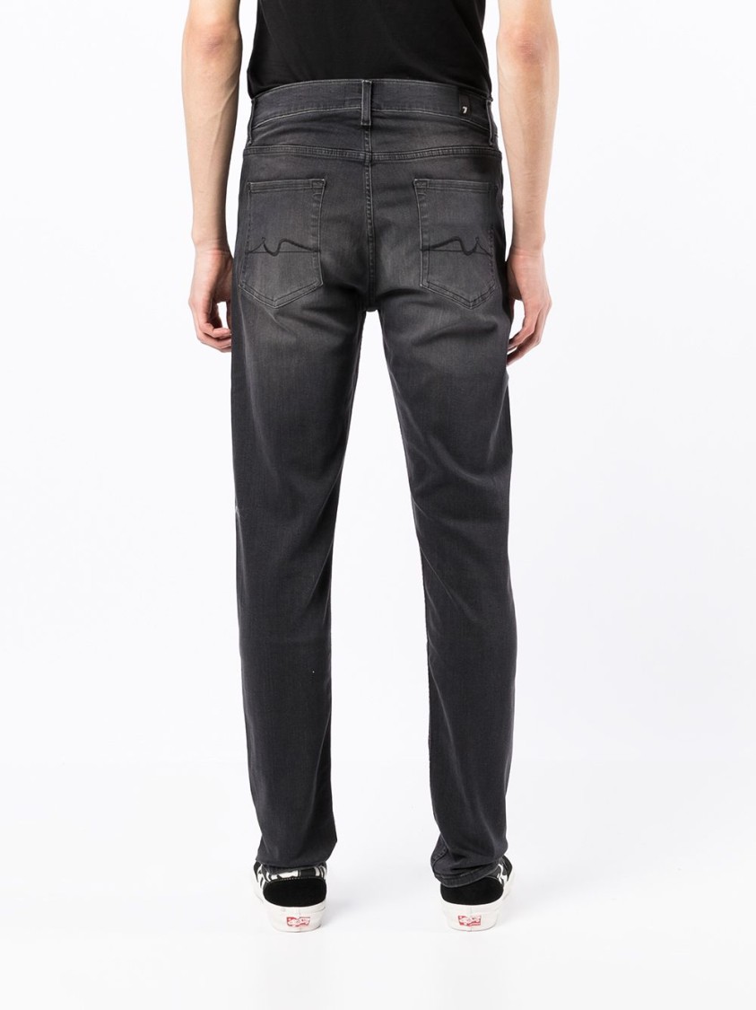 7 FOR ALL MANKIND 7 FOR ALL MANKIND CLASSIC STRAIGHT-LEG GREY JEANS WITH FADED FINISH 