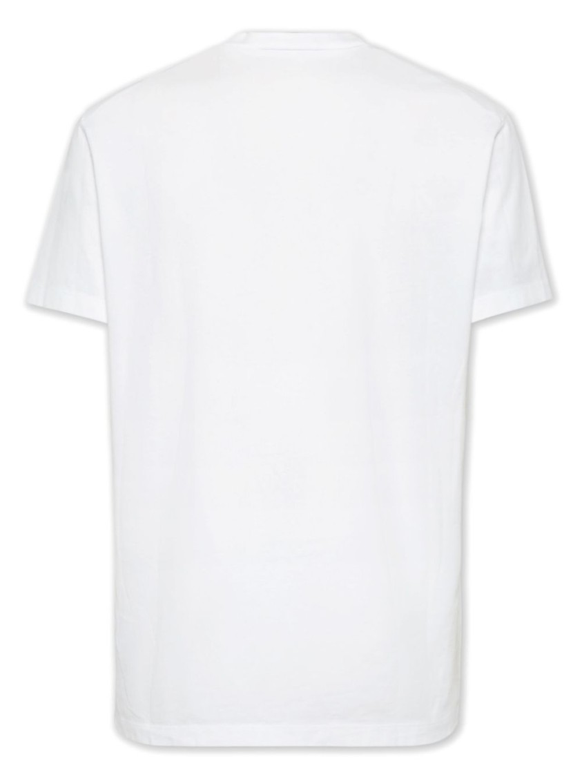 Dsquared2 White T-shirt With Logo Print On The Front In Cotton Man