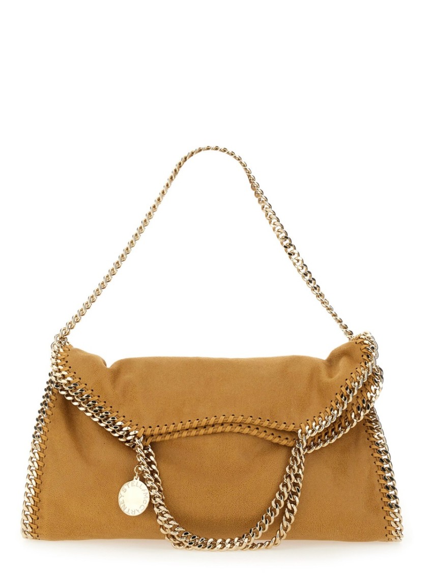 Stella Mccartney Falabella Fold Over Tote Bag In Brown
