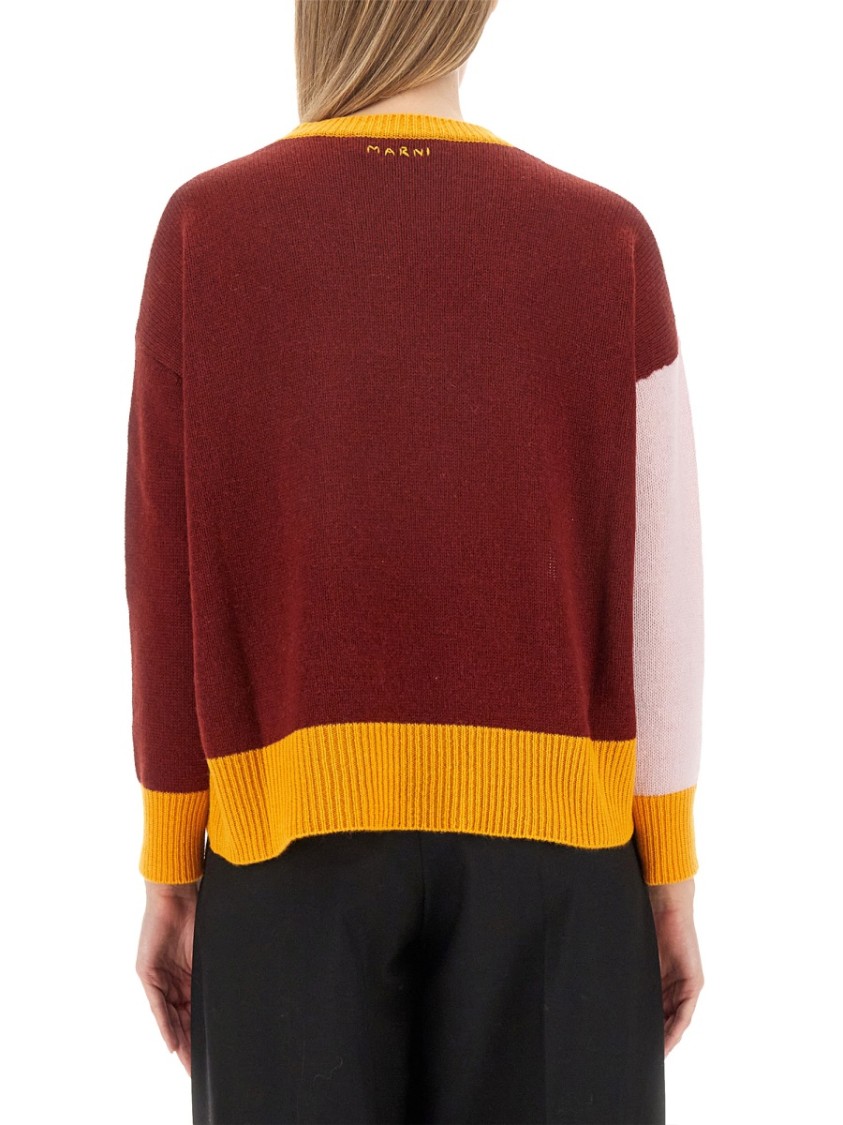 Marni Pink Colour-block Cashmere Jumper