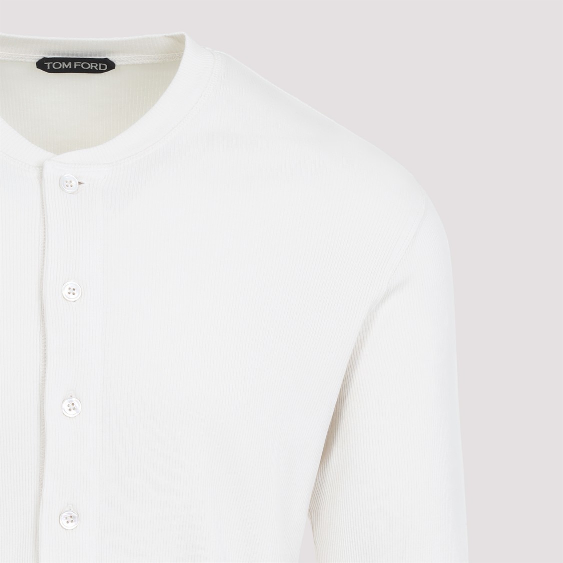 Shop Tom Ford Nude Henley T-shirt In White
