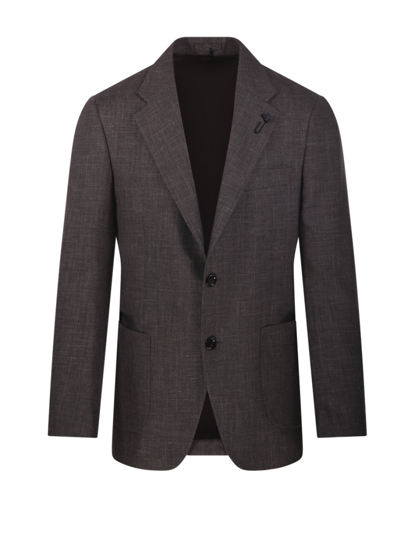 Shop Lardini Tailored Brown Blazer