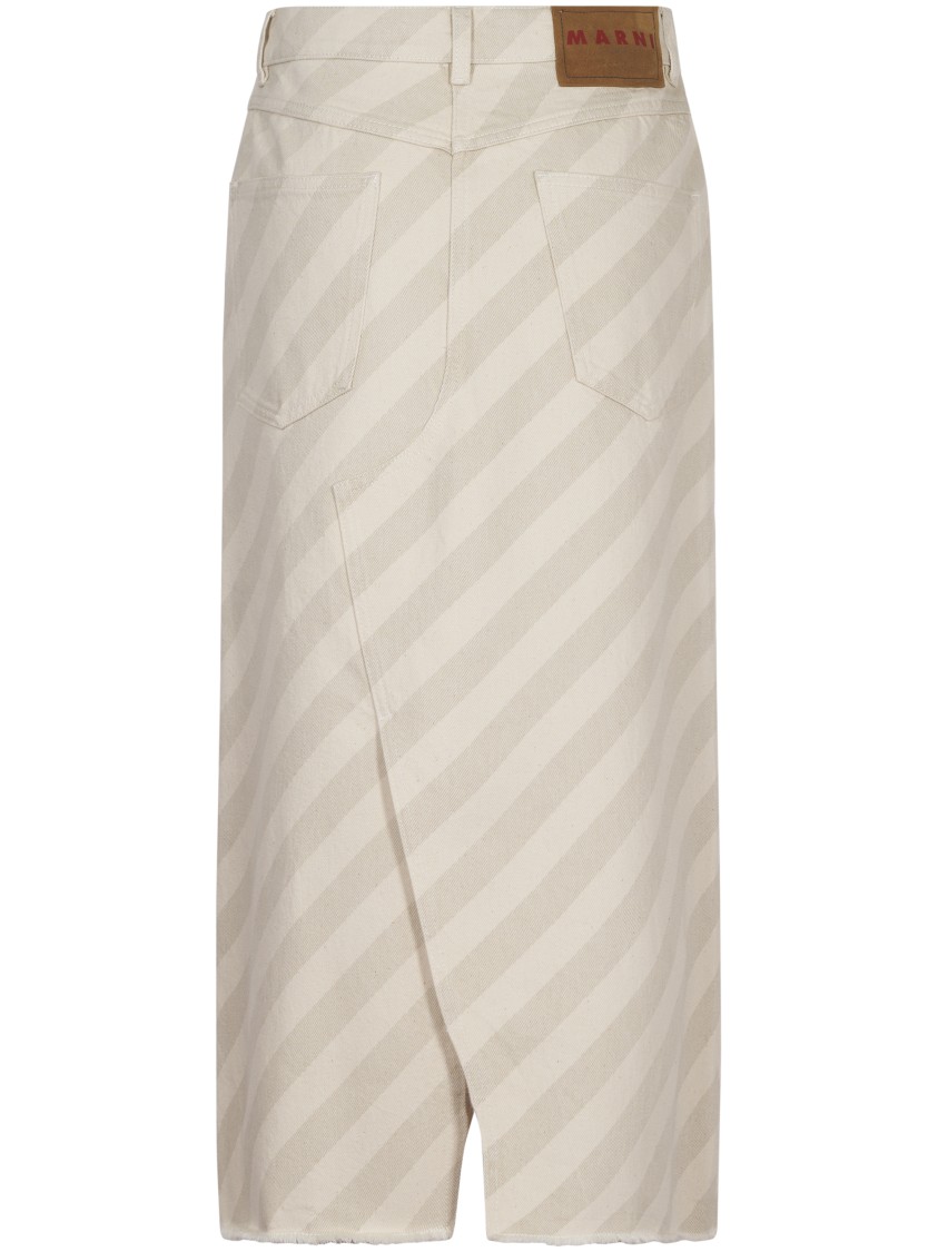 Marni Diagonal Stripe Wrap Skirt In Neutral