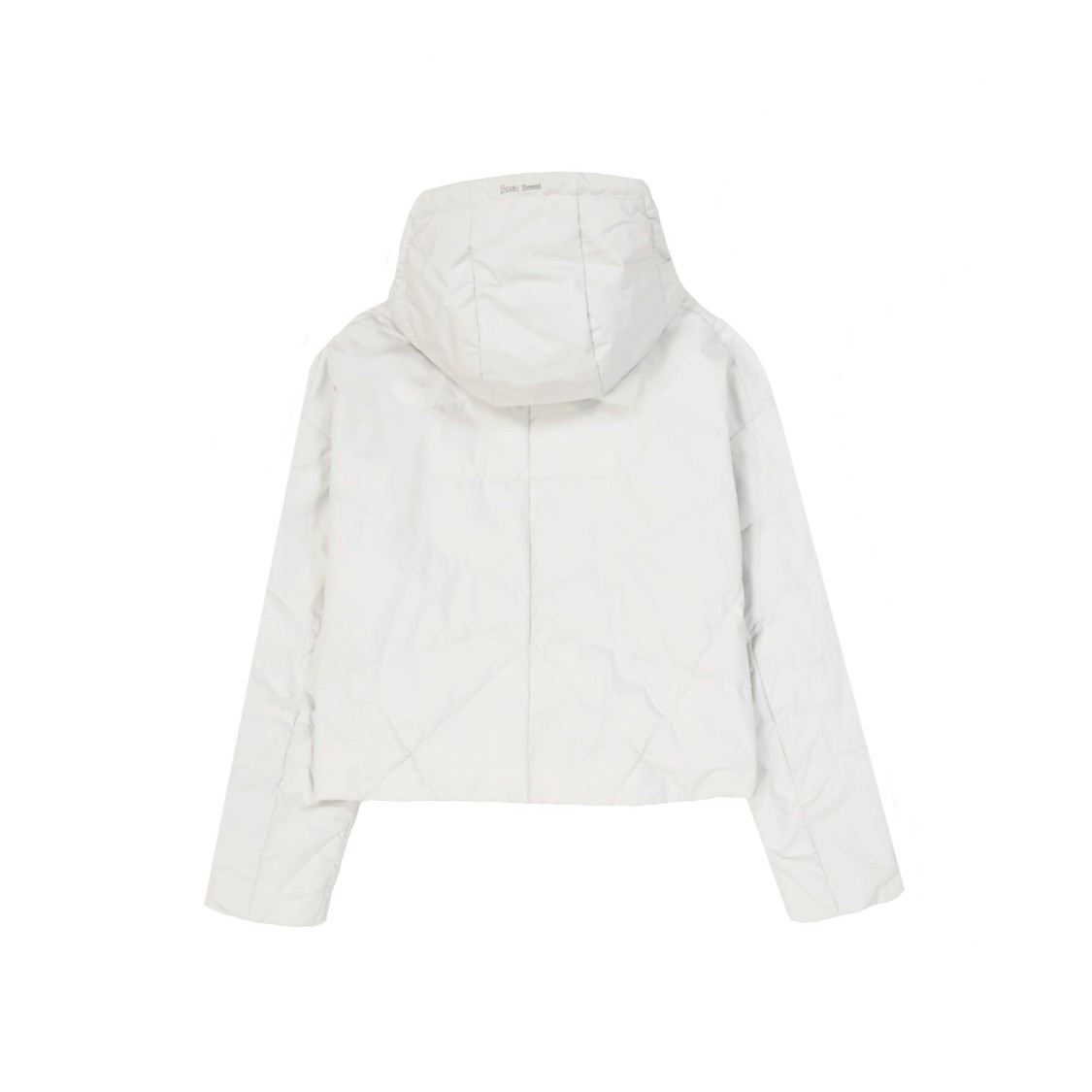 Herno Cropped Down Jacket With Design And Hood In White