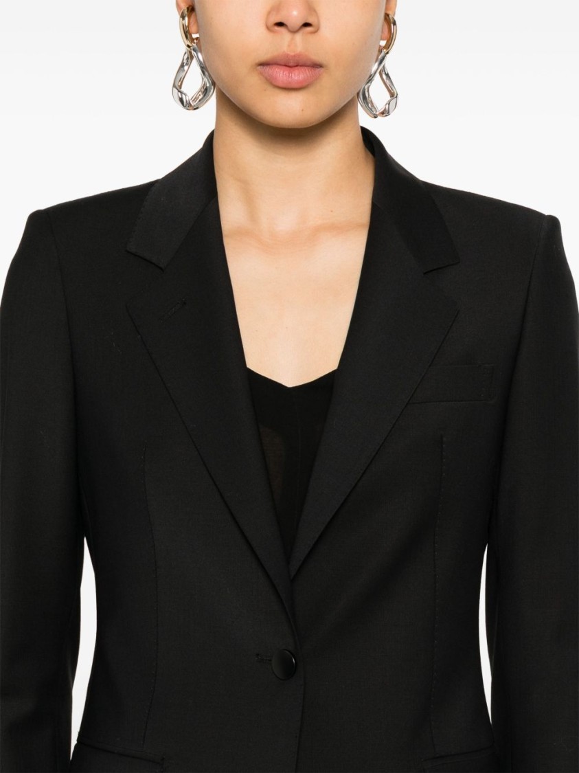 Tagliatore Tailored Black Jacket With Notched Lapel In Black