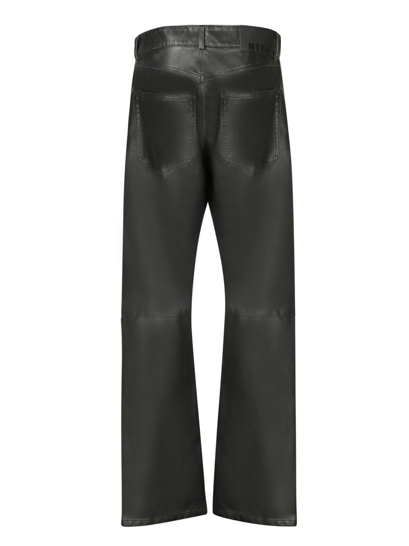 Msgm Tailored Black Trousers With Subtle Sheen In Black