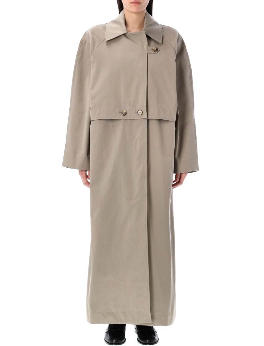 Remain Birger Christensen Remain Trench Coat With Cropped Overlay And Classic Collar In Neutrals