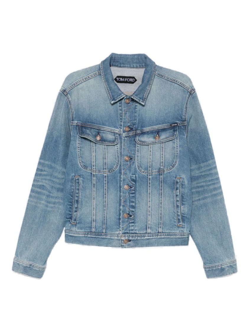 Tom Ford Casual Jacket With Waist Tabs And Pockets In Blue