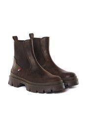 Shop Moncler Hevea Chelsea Ankle Boots In Brown