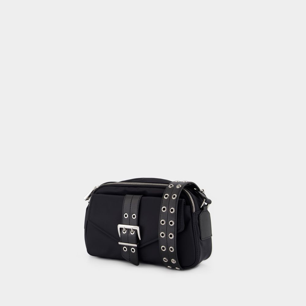 Ganni Bucky Camera Bag Crossbody - Nylon - Black In Black