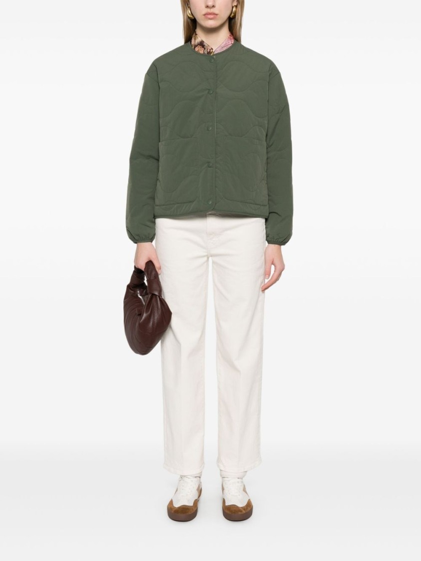 Save The Duck Quilted Green Jacket With Relaxed Silhouette In Green