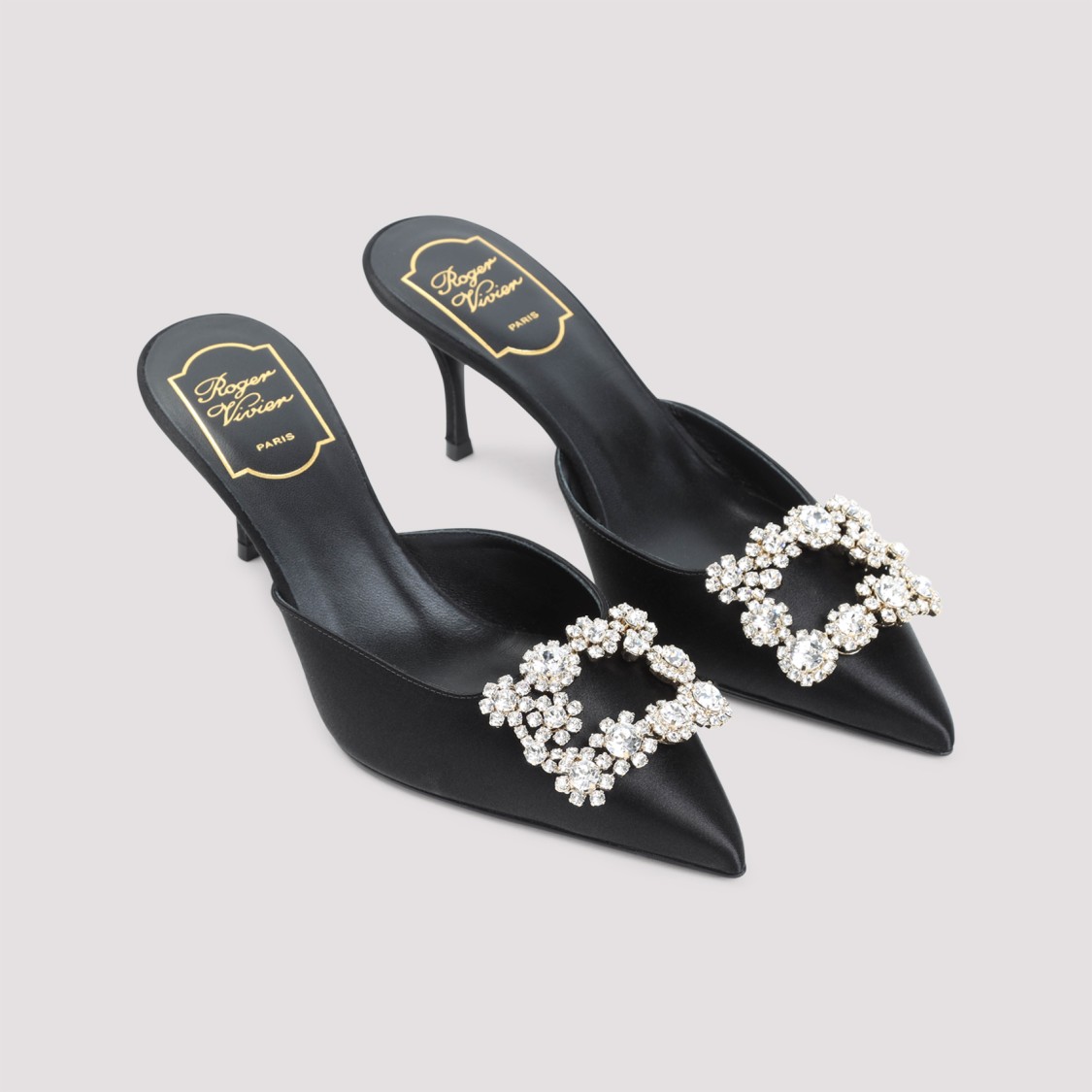 Roger Vivier Efflorescence Mules In Black