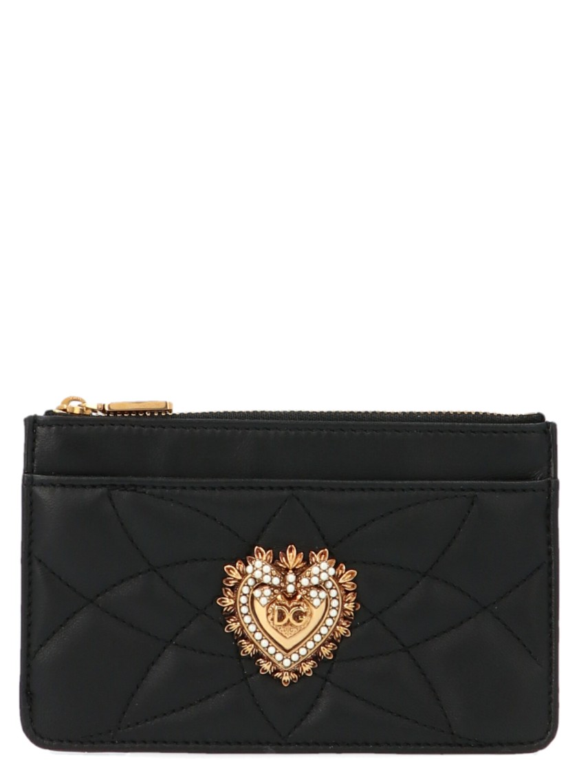 Dolce & Gabbana Women 'devotion' Card Holder In Black