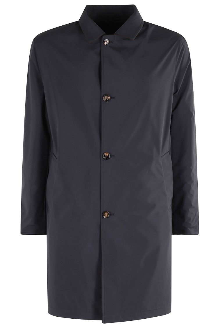 Kired Reversible Waterproof Coat With Classic Collar In Black