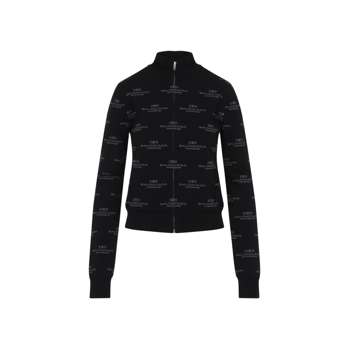 Balenciaga All-over Zip-up Cardigan For Women In Black