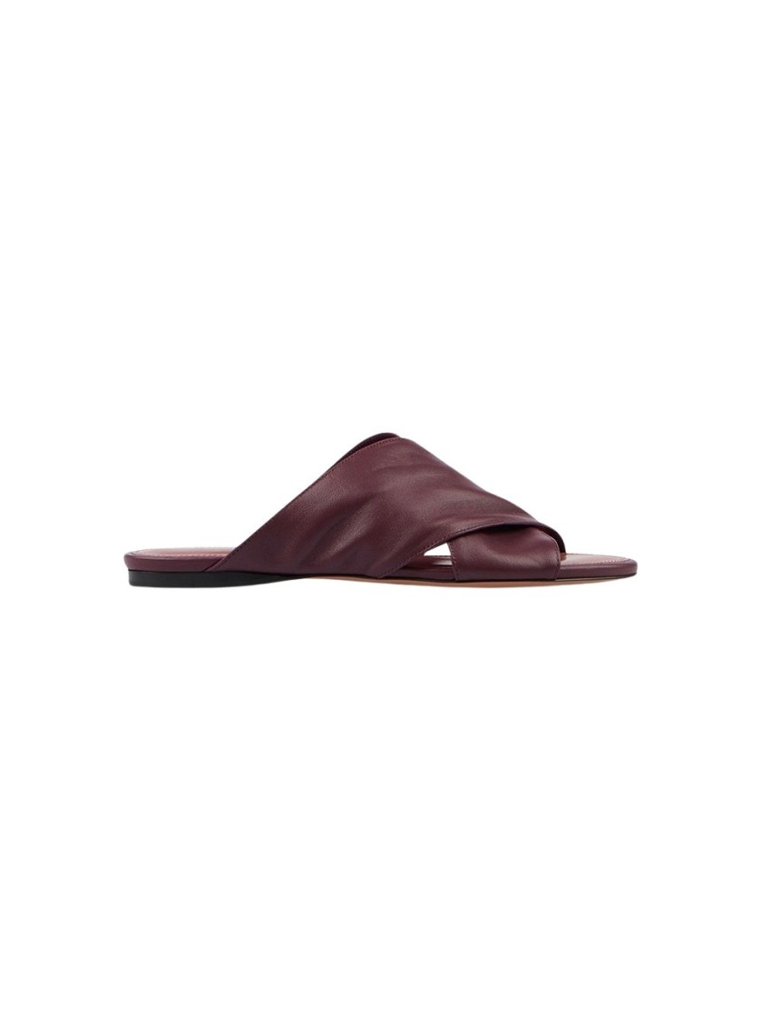 Paris Texas Maria Flat Sandal Rouge Noir In Brown