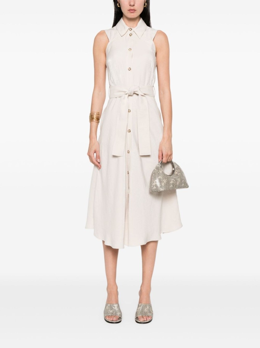 Liu •jo Liu Jo Sleeveless Midi Dress With Button-down Front