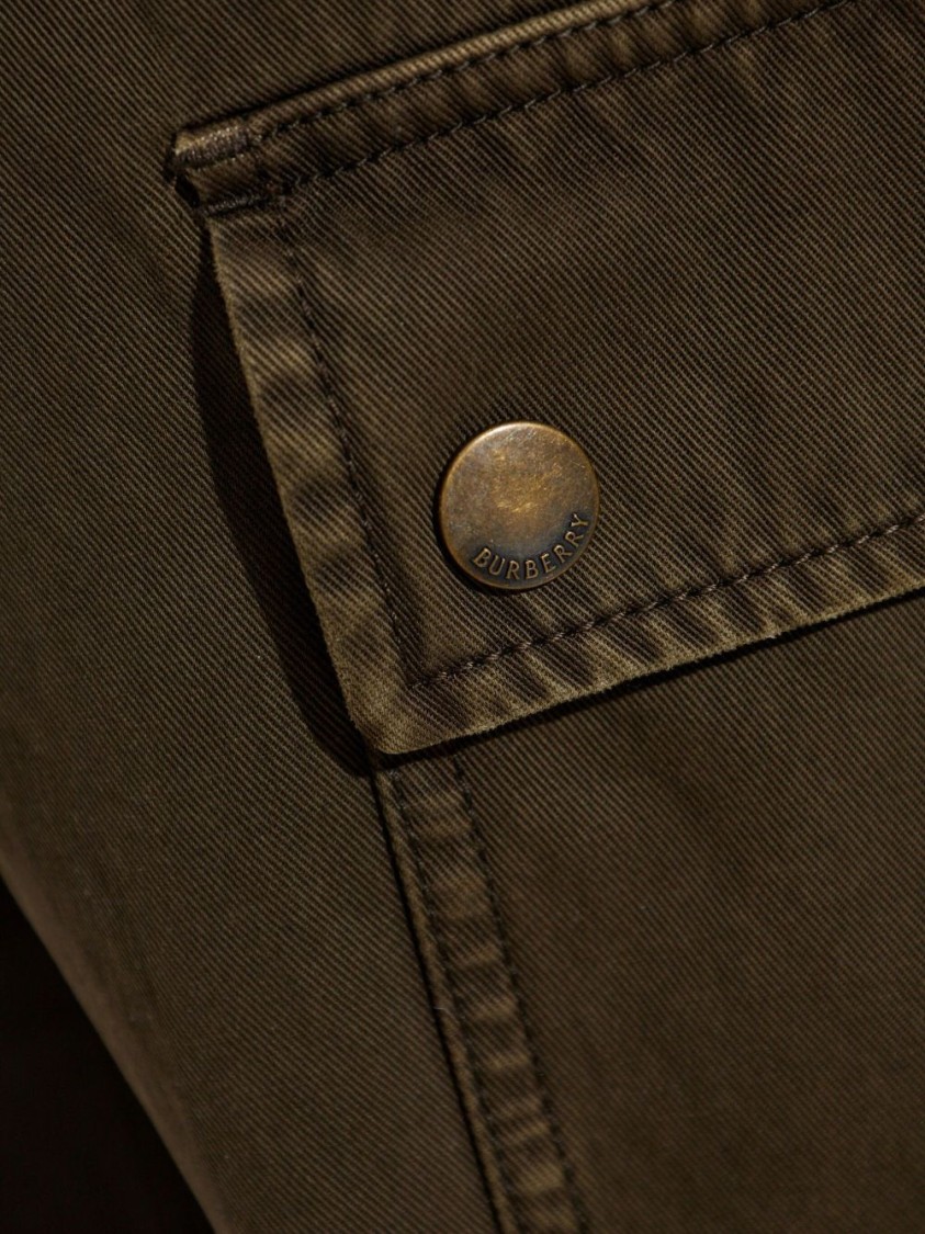 Burberry Cargo Trousers With Belt Loops And Stitch Detailing In Black