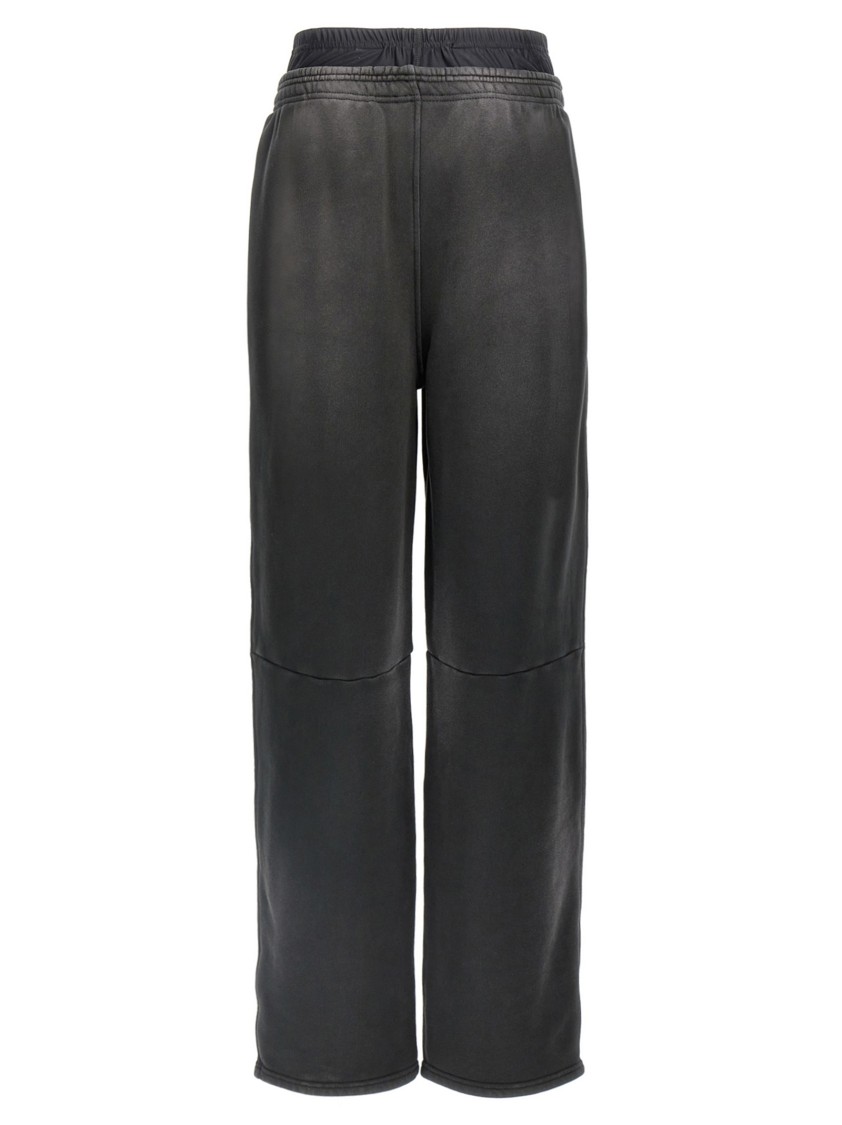 Alexander Wang T T By Alexander Wang Layered Cotton Joggers With Boxer Insert In Black