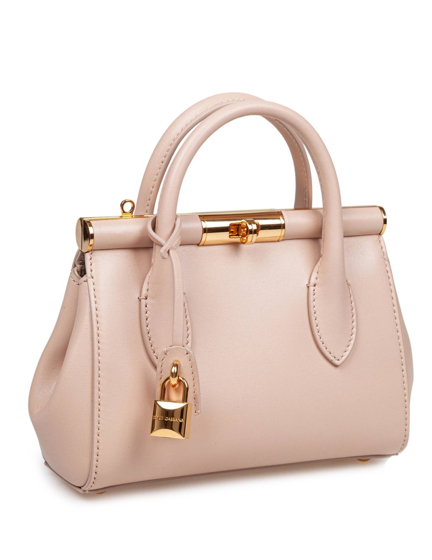 Dolce & Gabbana Beige Leather Marlene Handbag In Neutrals