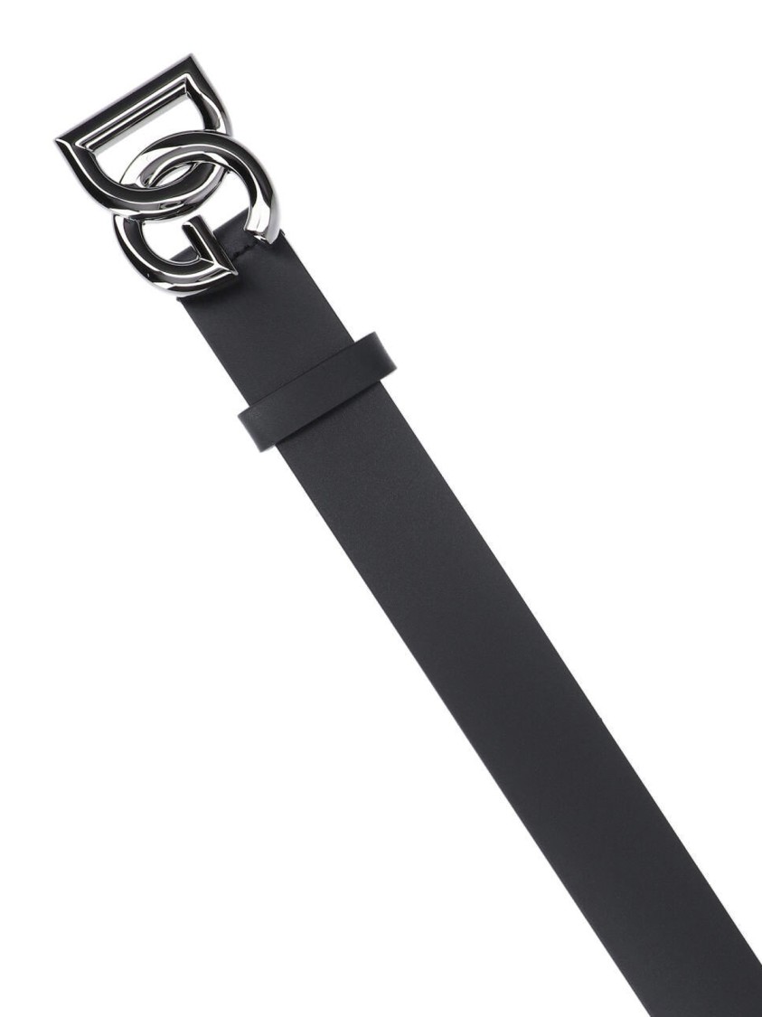 Dolce & Gabbana Men Dg Logo Leather Belt