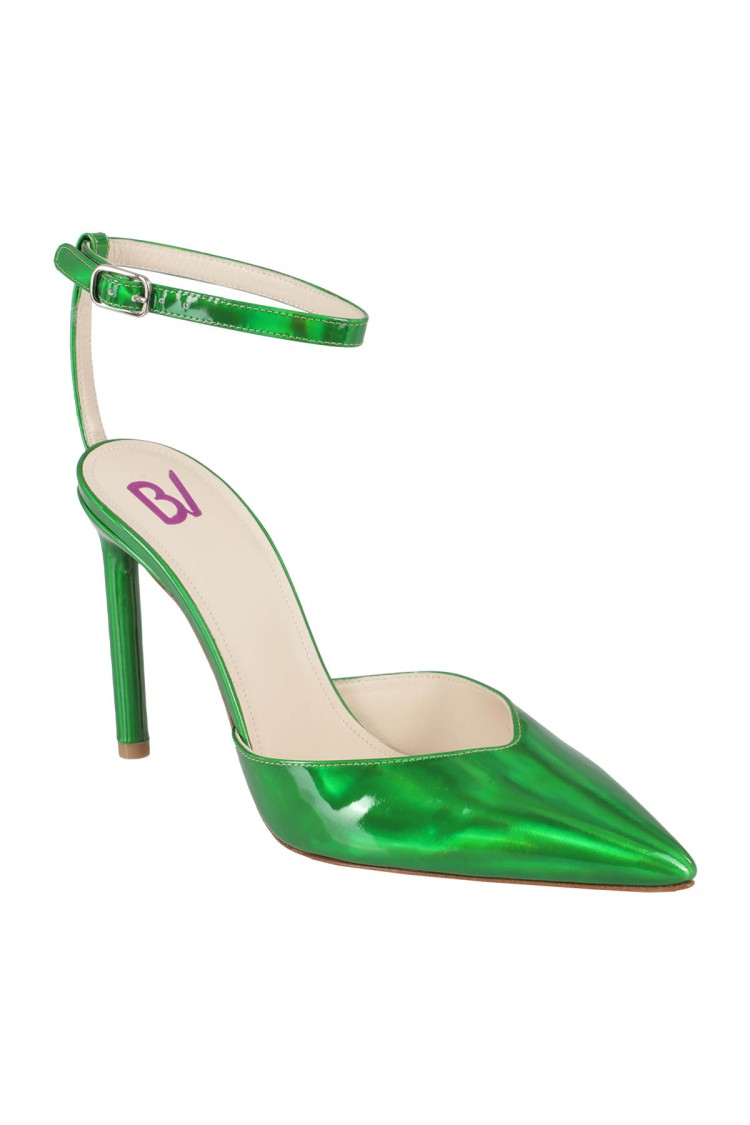 Bettina Vermillon Green Patent Leather Pumps In Green