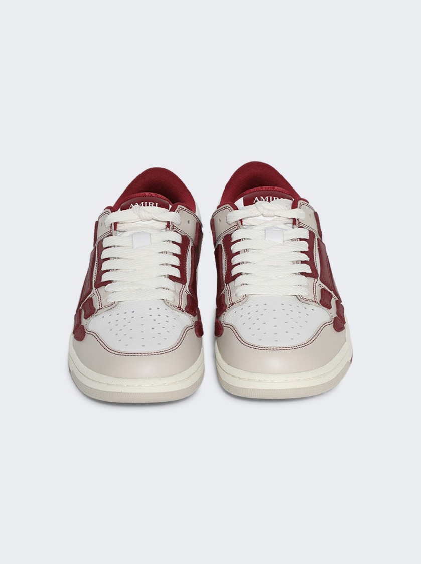 Amiri Varsity Skel Top Low Sneakers Deep Red In Burgundy