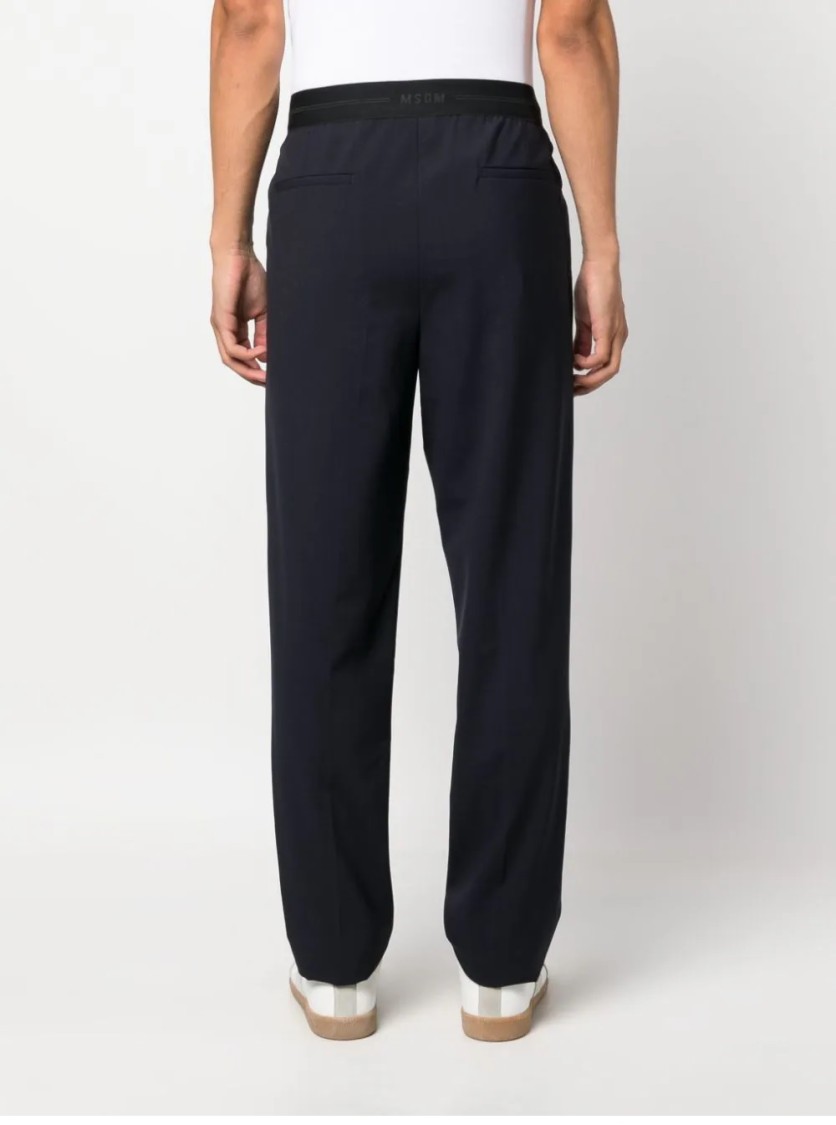 Msgm Tailored Black Trousers With Slim Fit In Black