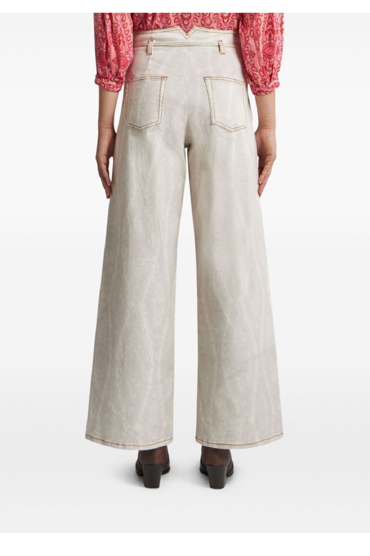 Etro Wide-leg Denim Jeans With High Waist In White